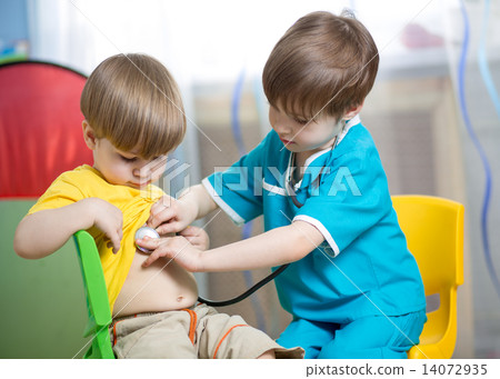 children boys play doctor at home children boys play doctor at home 14072935