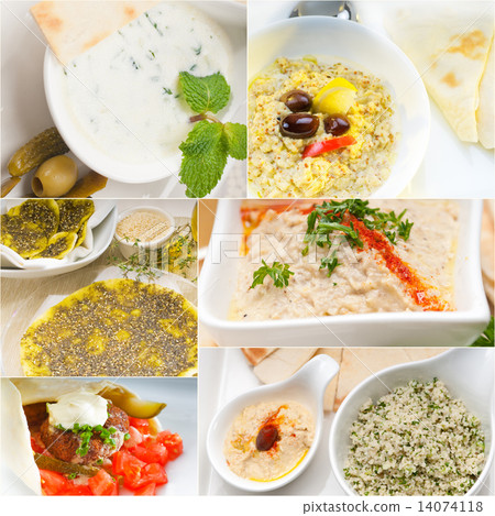 Arab middle eastern food collage Arab middle eastern food collage 14074118