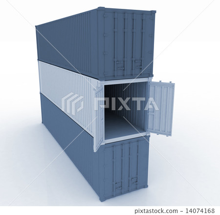 3d illustration of cargo containers 14074168