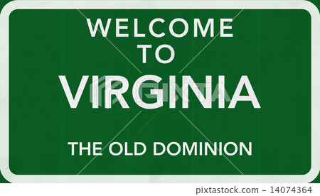 Virginia USA State Welcome to Highway Road Sign 14074364