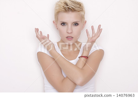 Young pretty woman with beautiful blond hairs 14076963