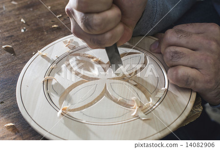 Woodcarver makes threaded plate 14082906