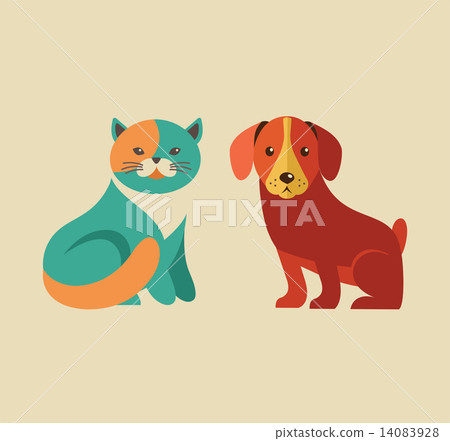 Collection of cat and dog vector icons and illustrations Collection of cat and dog vector icons and illustrations 14083928