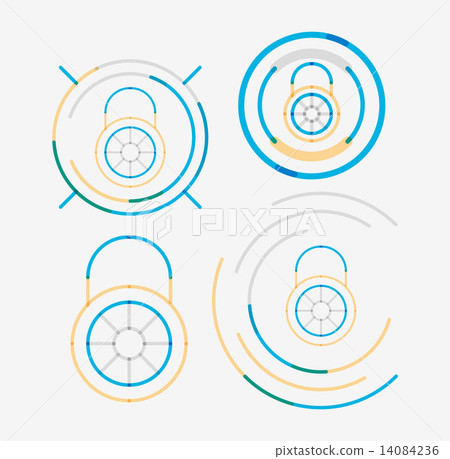 Thin line neat design logo set, lock concepts - Stock Illustration ...