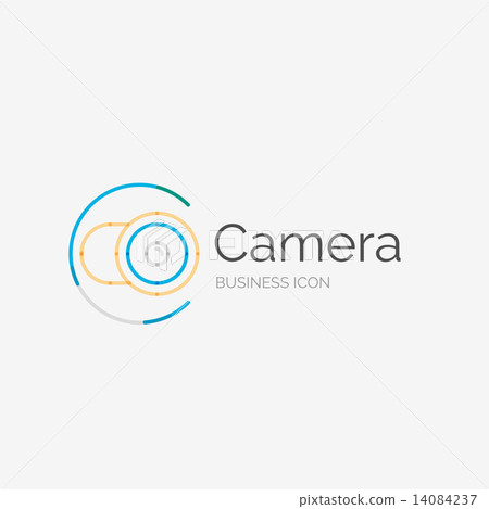 Thin line neat design logo, camera concept - Stock Illustration ...