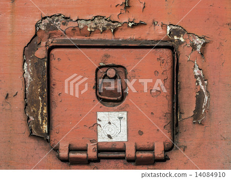 Cracked paint on rusty iron 14084910