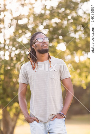 Handsome hipster in the park Handsome hipster in the park 14086094