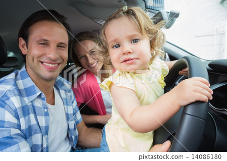 Parents and baby on a drive Parents and baby on a drive 14086180