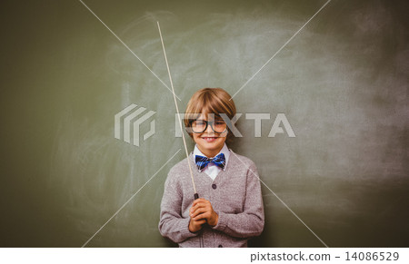 Portrait of cute little boy holding stick Portrait of cute little boy holding stick 14086529