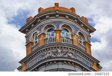 Historic buildings with lace fronts of Madrid 14087123