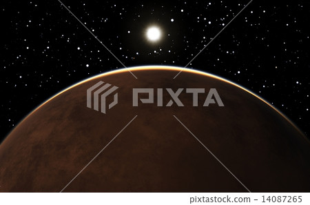 Sunrise over the planet Mars - Stock Illustration [14087265] - PIXTA