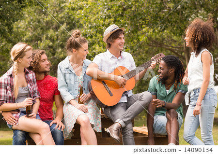 Happy friends in the park 14090134