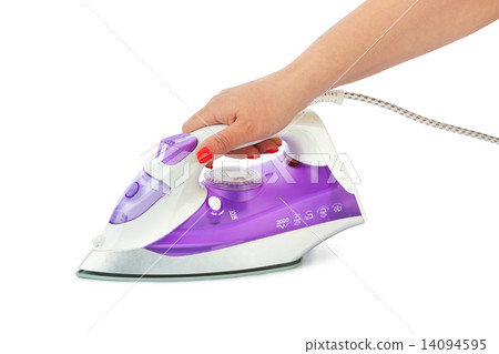 Woman hand and flat iron Woman hand and flat iron 14094595