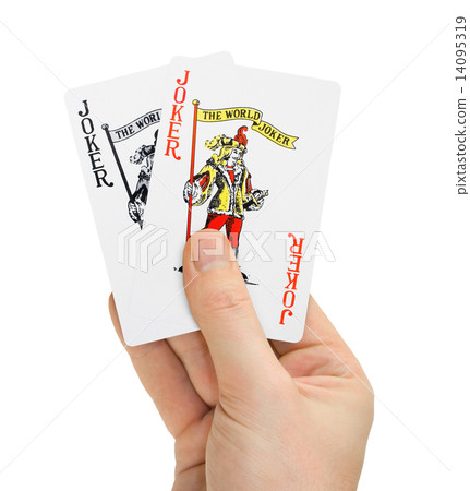 Hand with poker cards 14095319