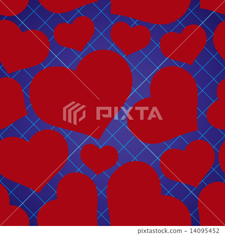 abstract checkered blue seamless pattern with red love heart eps10 abstract checkered blue seamless pattern with red love heart eps10 14095452