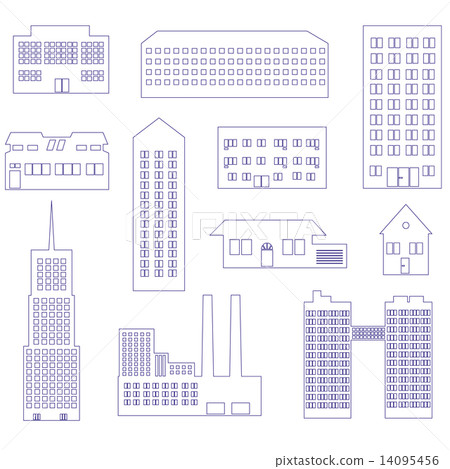 buildings and houses outline simple symbols eps10 buildings and houses outline simple symbols eps10 14095456