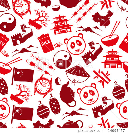China theme color icons seamless pattern eps10 China theme color icons seamless pattern eps10 14095457
