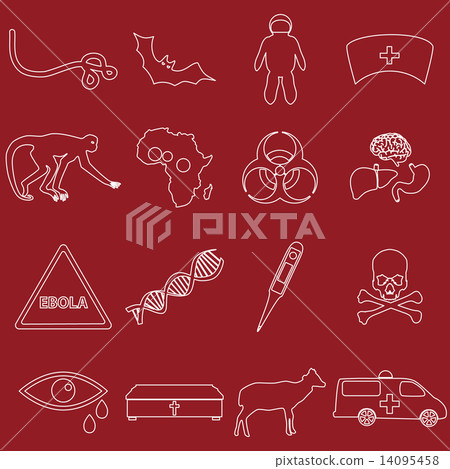 ebola disease outline white icons set eps10 ebola disease outline white icons set eps10 14095458