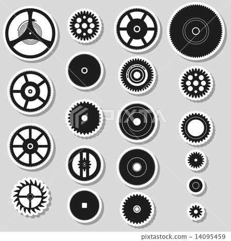 various cogwheels parts of watch movement stickers eps10 various cogwheels parts of watch movement stickers eps10 14095459