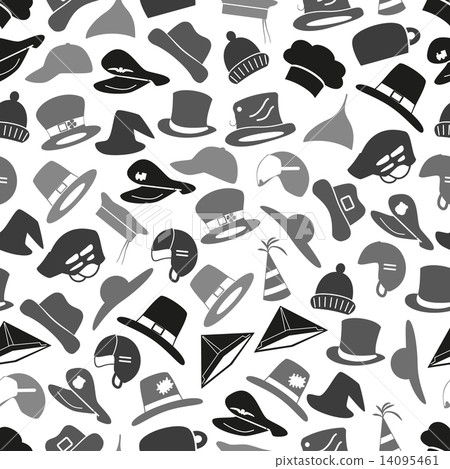 gray hats icons set seamless pattern eps10 14095461