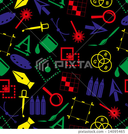 computer graphics symbols dark color seamless...-插圖素材 [14095465] - PIXTA圖庫