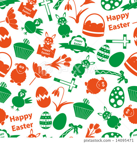 various Easter icons seamless color pattern eps10 14095471