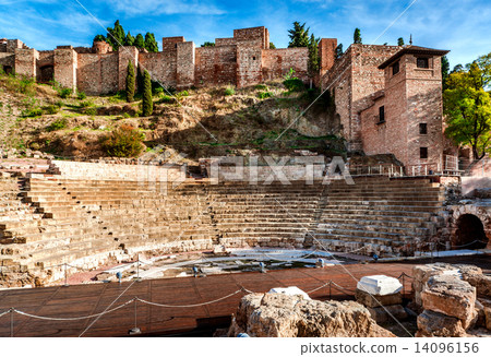 The Roman Theatre in Malaga. Andalusia, Spain 14096156