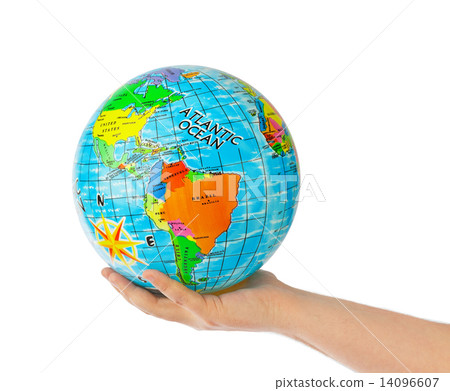 Hand with globe 14096607