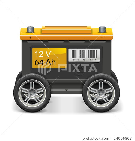 Vector Car Battery on Wheels 14096808