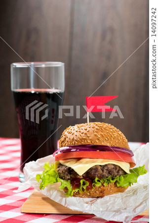 Tasty burgers with flags Tasty burgers with flags 14097242