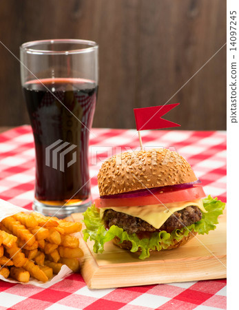 Tasty burgers with flags Tasty burgers with flags 14097245
