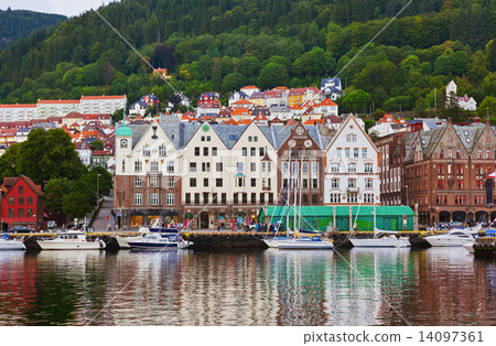 Famous Bryggen street in Bergen - Norway Famous Bryggen street in Bergen - Norway 14097361