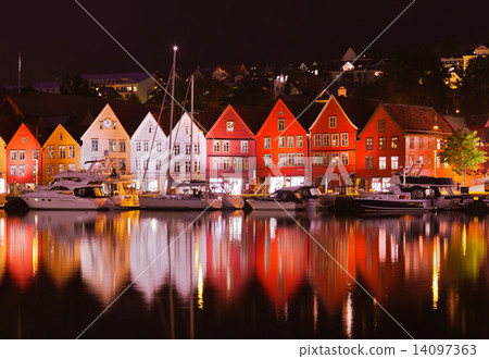 Famous Bryggen street in Bergen - Norway Famous Bryggen street in Bergen - Norway 14097363