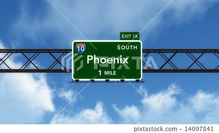Phoenix USA Interstate Highway Sign-插圖素材 [14097841] - PIXTA圖庫