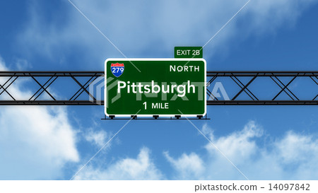 Pittsburgh USA Interstate Highway Sign - Stock Illustration [14097842 ...