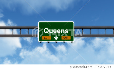 Queens USA IHighway Road Sign Exit Only 14097943