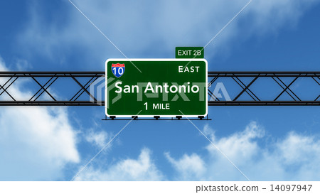San Antonio USA Interstate Highway Sign 14097947