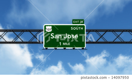 San Jose USA Interstate Highway Sign 14097950