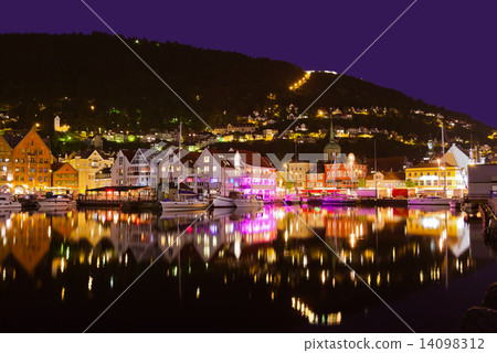 Famous Bryggen street in Bergen - Norway 14098312