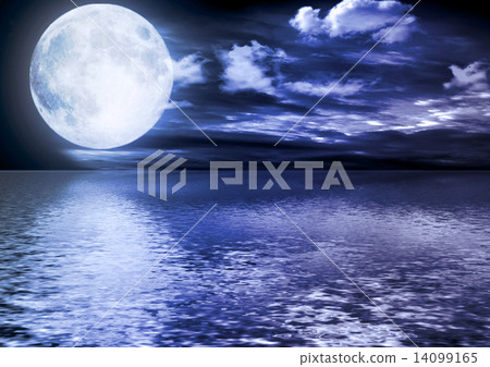 Full moon reflected in water Full moon reflected in water 14099165