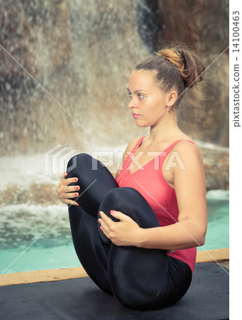 Practicing yoga. Garbhasana 14100463
