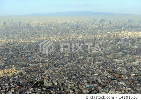 Aerial view of Higashi Osaka City 14101516