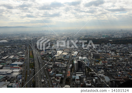 Aerial view of Moriguchi City 14101524