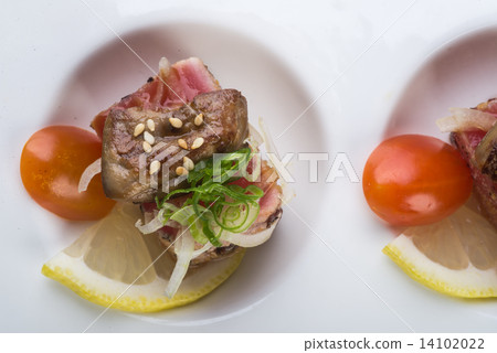 japanese cuisine. sashimi on the background japanese cuisine. sashimi on the background 14102022
