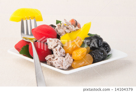 preserved fruits & Dried fruits. Food Snack on a Background 14104379