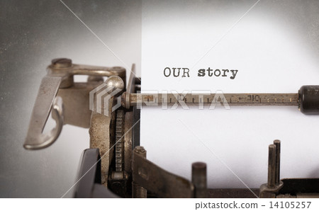 Vintage inscription made by old typewriter Vintage inscription made by old typewriter 14105257