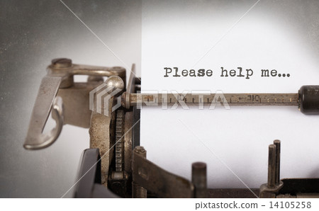 Vintage inscription made by old typewriter Vintage inscription made by old typewriter 14105258
