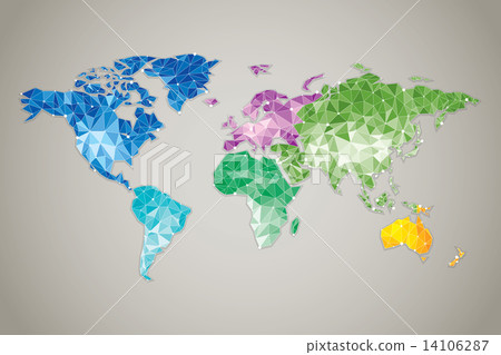 World map Low poly 14106287