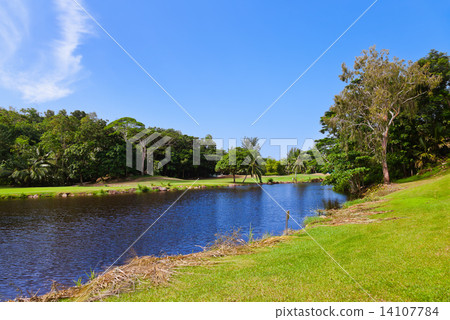 Golf field - island Praslin Seychelles 14107784
