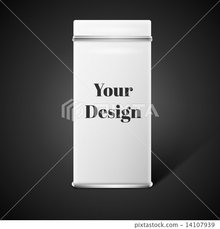 Vector object. White square tin packaging. Tea, coffee, dry products Vector object. White square tin packaging. Tea, coffee, dry products 14107939